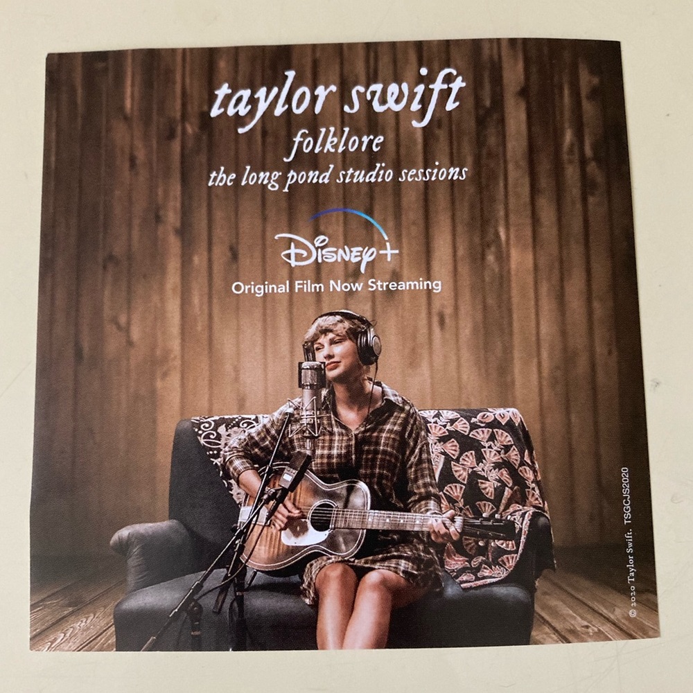 Taylor Swift Folklore promo flyer for Long Pond Studio Sessions film